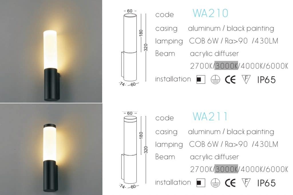 Đèn LED gắn tường WA210 WA211