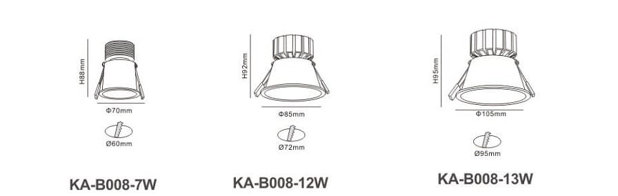 Đèn LED âm trần KA-B008