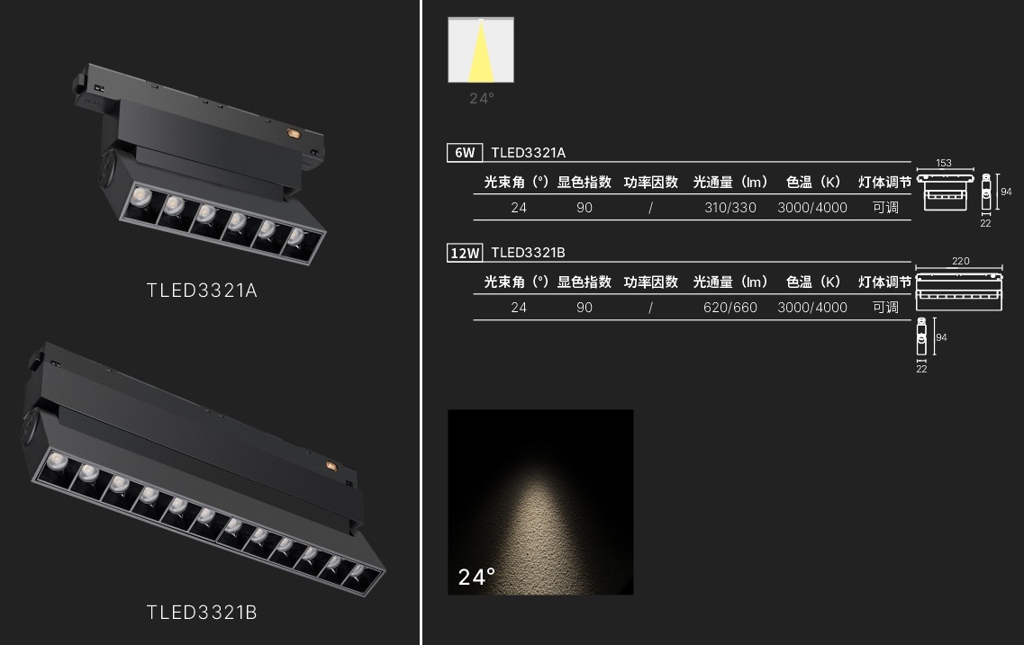 Đèn rọi ray nam châm TLED3321B 12w - NVC Lighting Vietnam